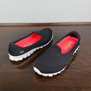 Skechers Shоes Knit Memory Foam Womens Ballet Flats Size 10 Black